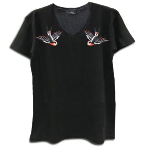 14u χειροποίητη μπλούζα κεντημένη Swarovski για άντρες και γυναίκες unisex t-shirt διαχρονικό πουλιά τατουάζ ναυτικοί