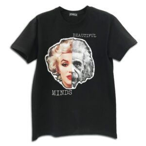 14u δημοφιλής χειροποίητη μπλούζα t-shirt για άντρες και γυναίκες albert einstein marilyn monroe όμορφα μυαλά