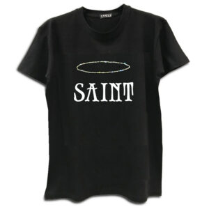 14u clothes accessories saint logo tshirt exclusive limited handmade swarovski embelished top black bestoff