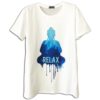 14u clothes accessories tshirt white print relax buddha art