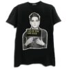 14u elvis prisley Clothes Accessories man woman unisex handmade classic neck t-shirt black white swarovski stamp print logo greek brand product (3)