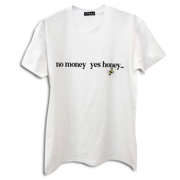 14u ρούχα αξασουάρ unisex άντρας γυναίκα No money YES Honey χειροποίητο t-shirt κεντημένο swarovski