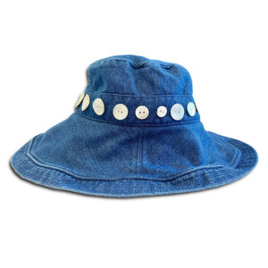 DST.H.02 BUTTONS brim hat 14u Hellenic Fashion Brand Colorful Modern stylish trendy hat cotton beautiful Luxury limited Style woman gift exclusive jean denim
