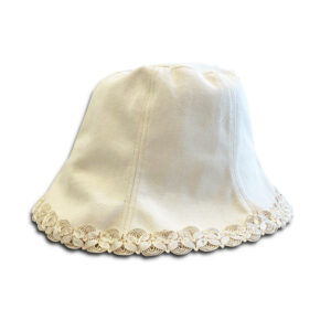 DST.H.05 CHANTILLY 1.4.U Ελληνική Εταιρεία Ρούχων και Αξεσουάρ Βαμβακερό Minimal Bucket Καπέλο με Δαντέλα