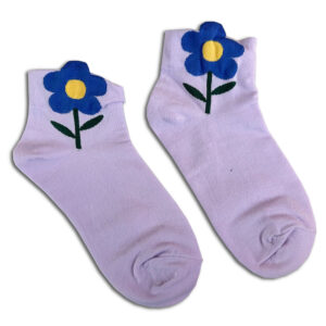 1.4.U Ελληνική Εταιρεία Ρούχων Αξεσουάρ Flower Cotton Blend Sneaker Socks