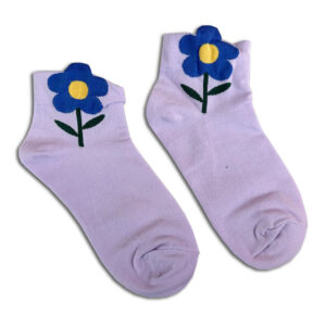1.4.U Ελληνική Εταιρεία Ρούχων Αξεσουάρ Flower Cotton Blend Sneaker Socks