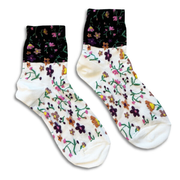 1.4.U Ελληνική Εταιρεία Ρούχων Αξεσουάρ Flower Power Κάλτσες Βαμβακερές μέχρι τον αστράγαλο