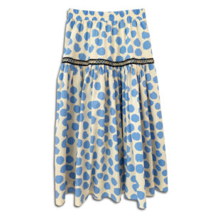 14u-clothes-accessories-hellenic-greek-brand-instagram-14u_official- Kirna Printed Dots Midi Skirt blue