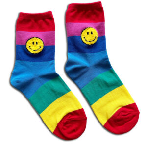 1.4.U Ελληνική Εταιρεία Ρούχων Αξεσουάρ Smiley Rainbow Κάλτσες Βαμβακερές